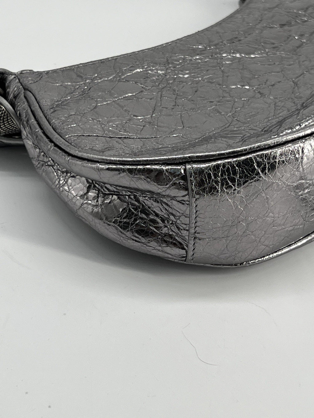 Balenciaga Le Cagole  Silver Leather Shoulder bag P235399670 — view 4