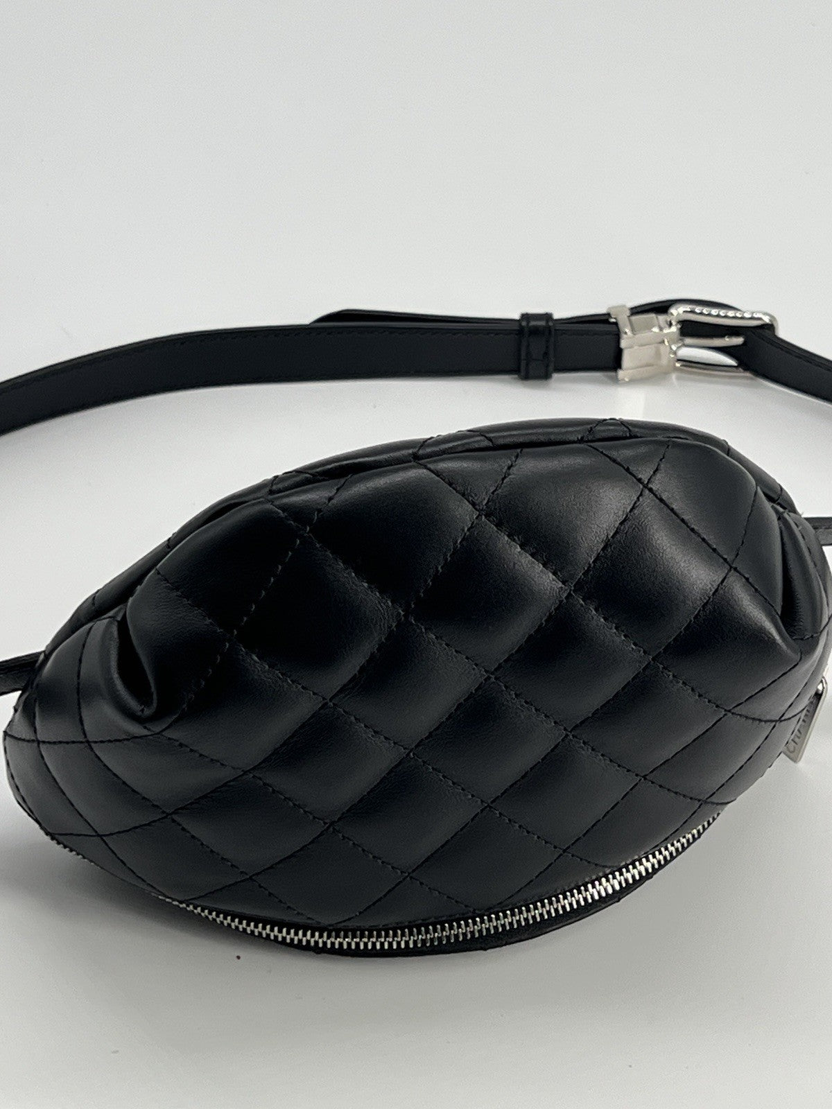 Chanel Uniform Galfskin Quilted Waist Belt Black Bag — view 5