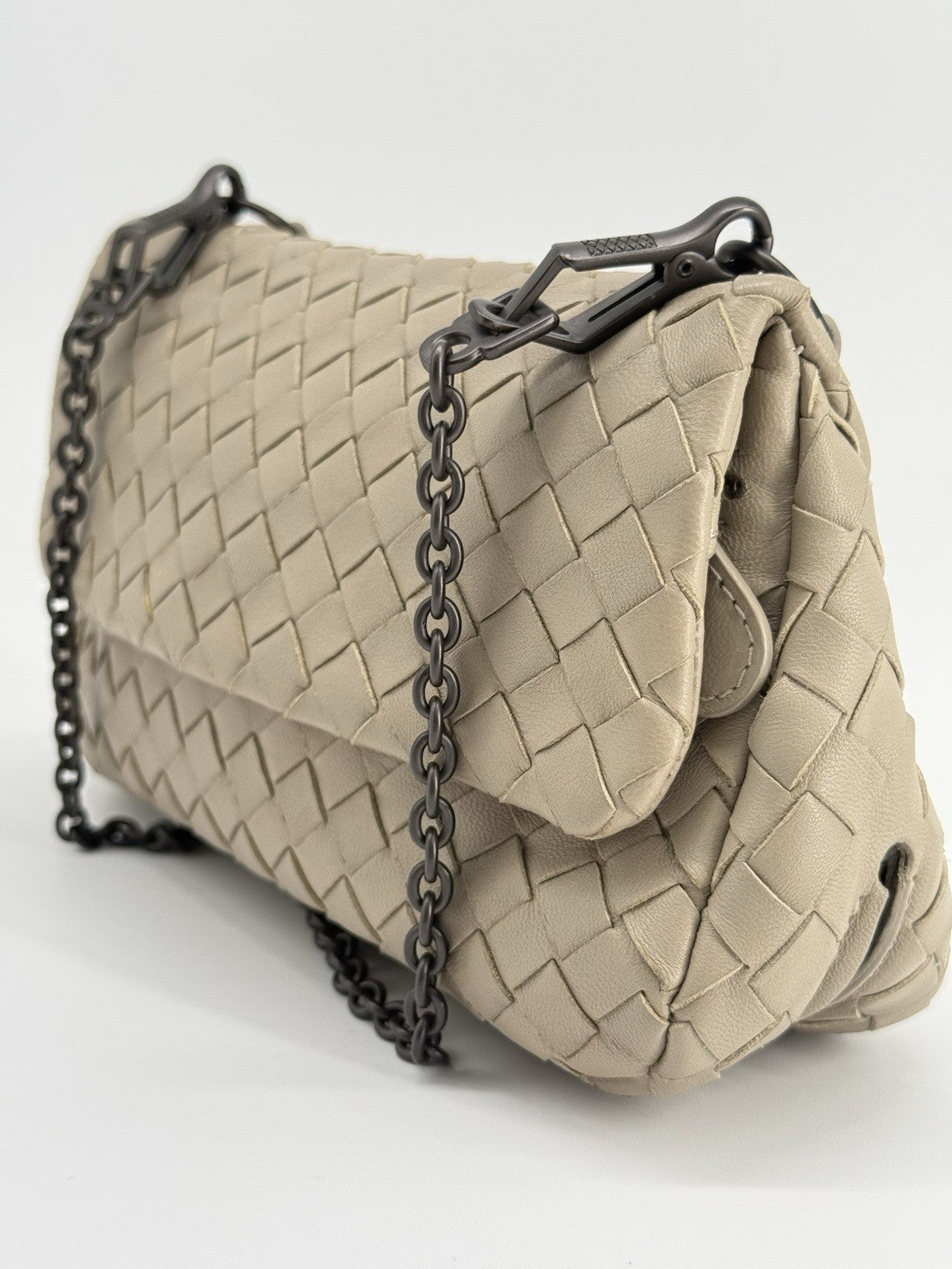 Bottega Veneta Mini Nappa Intrecciato Expandable Chain Crossbody Bag — view 6