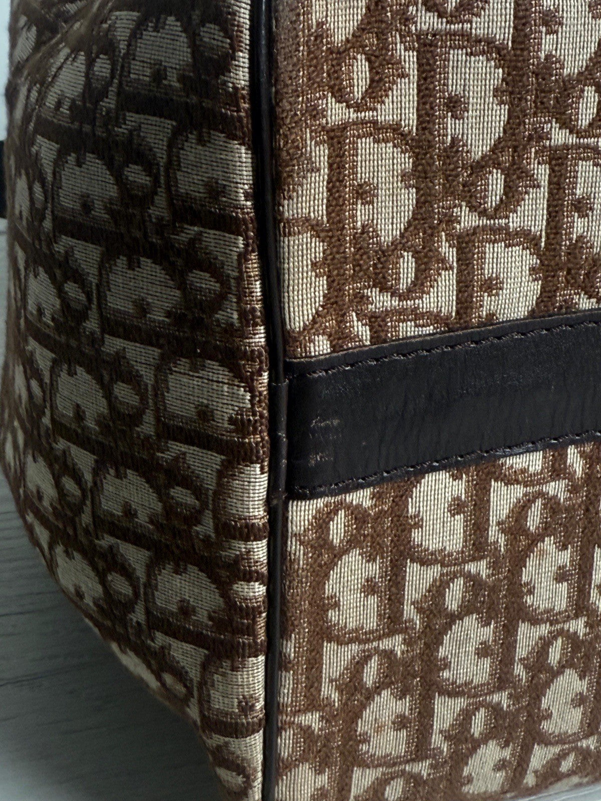 CHRISTIAN DIOR Vintage Diorissimo  Monogram Brown Trotter Boston Bag — view 4