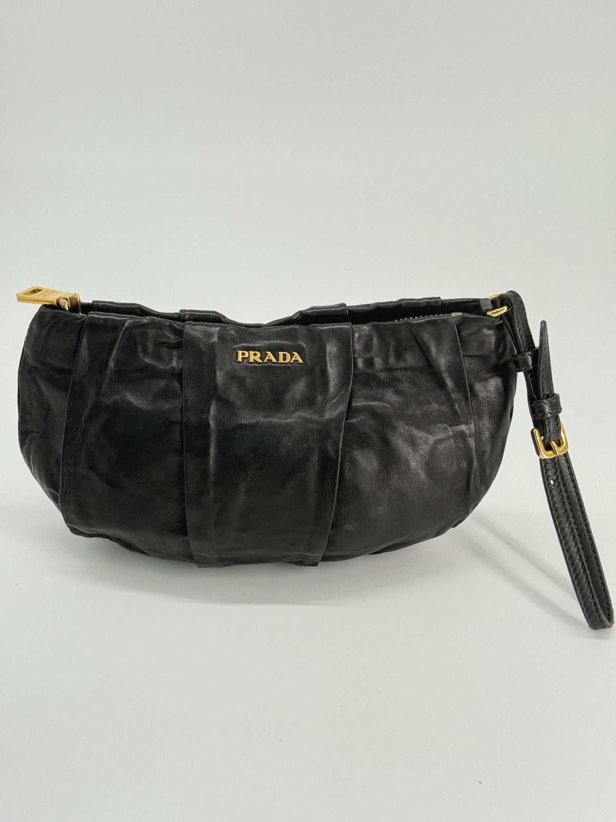 Prada Tessuto Black Leather Pouch — view 1
