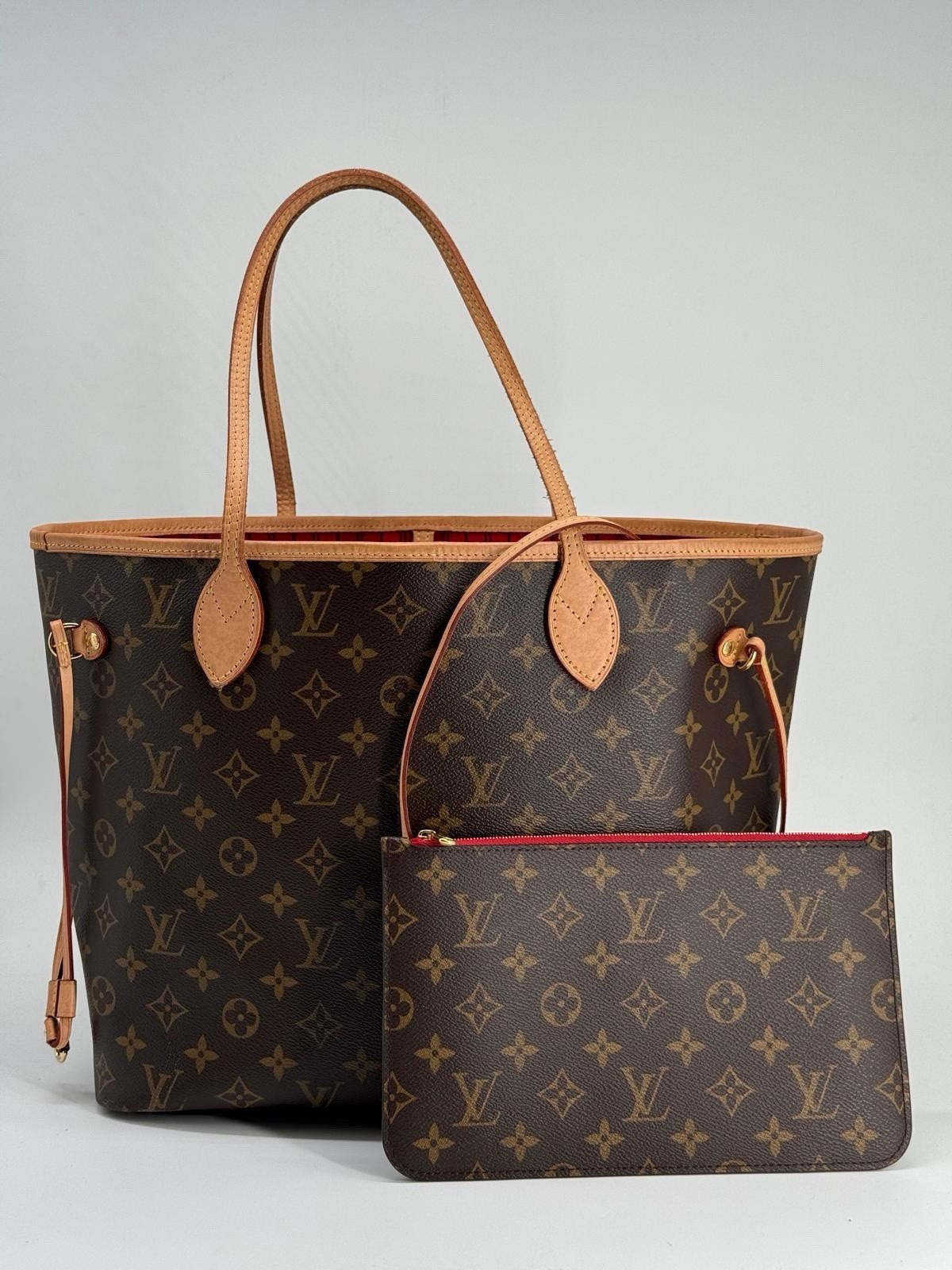 Louis Vuitton Neverfull Tote MM Brown Canvas Monogram Bag — view 1