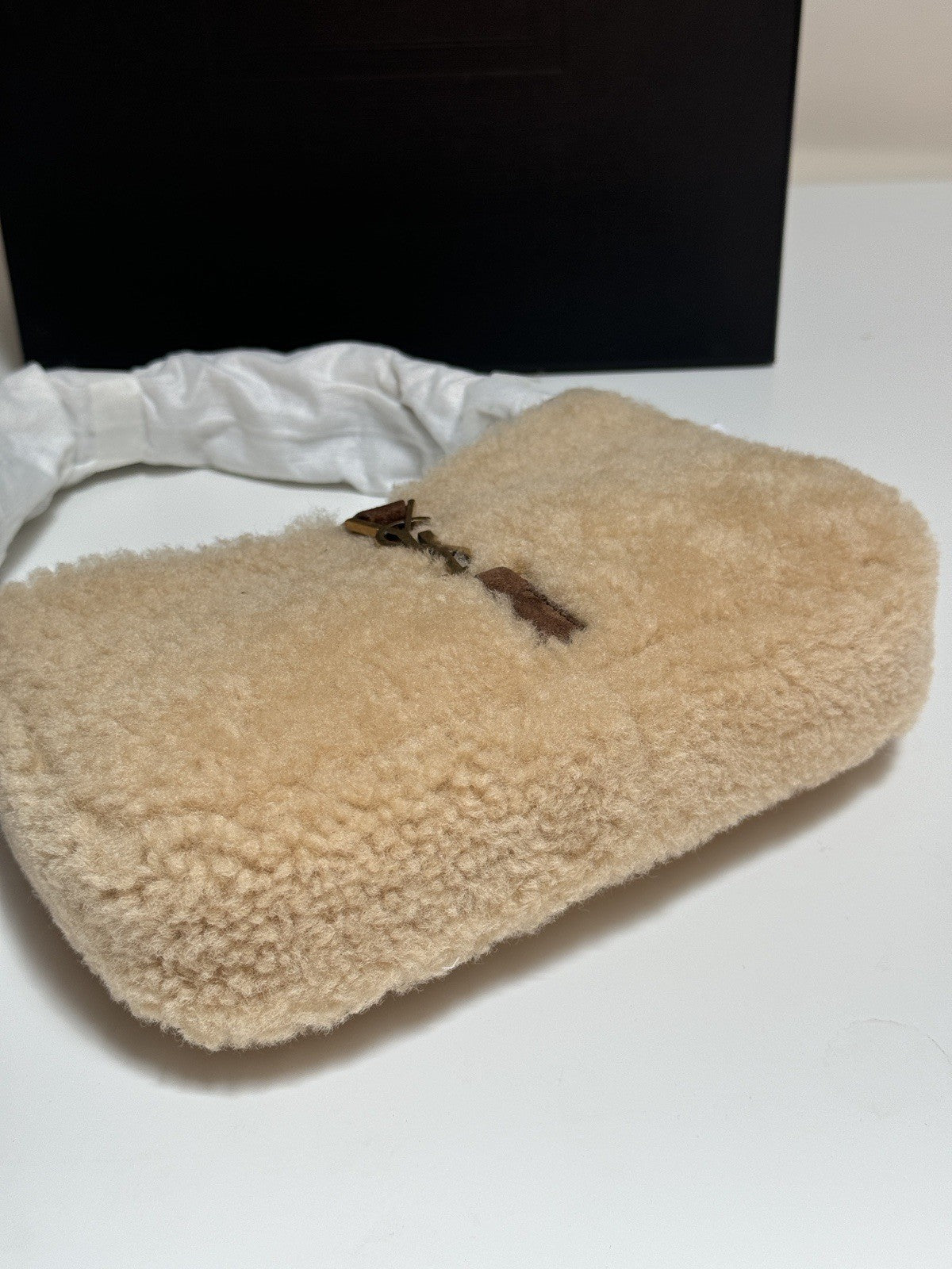 Saint Laurent Le 5 A 7 Mini Shearling Handbag NWT — view 5
