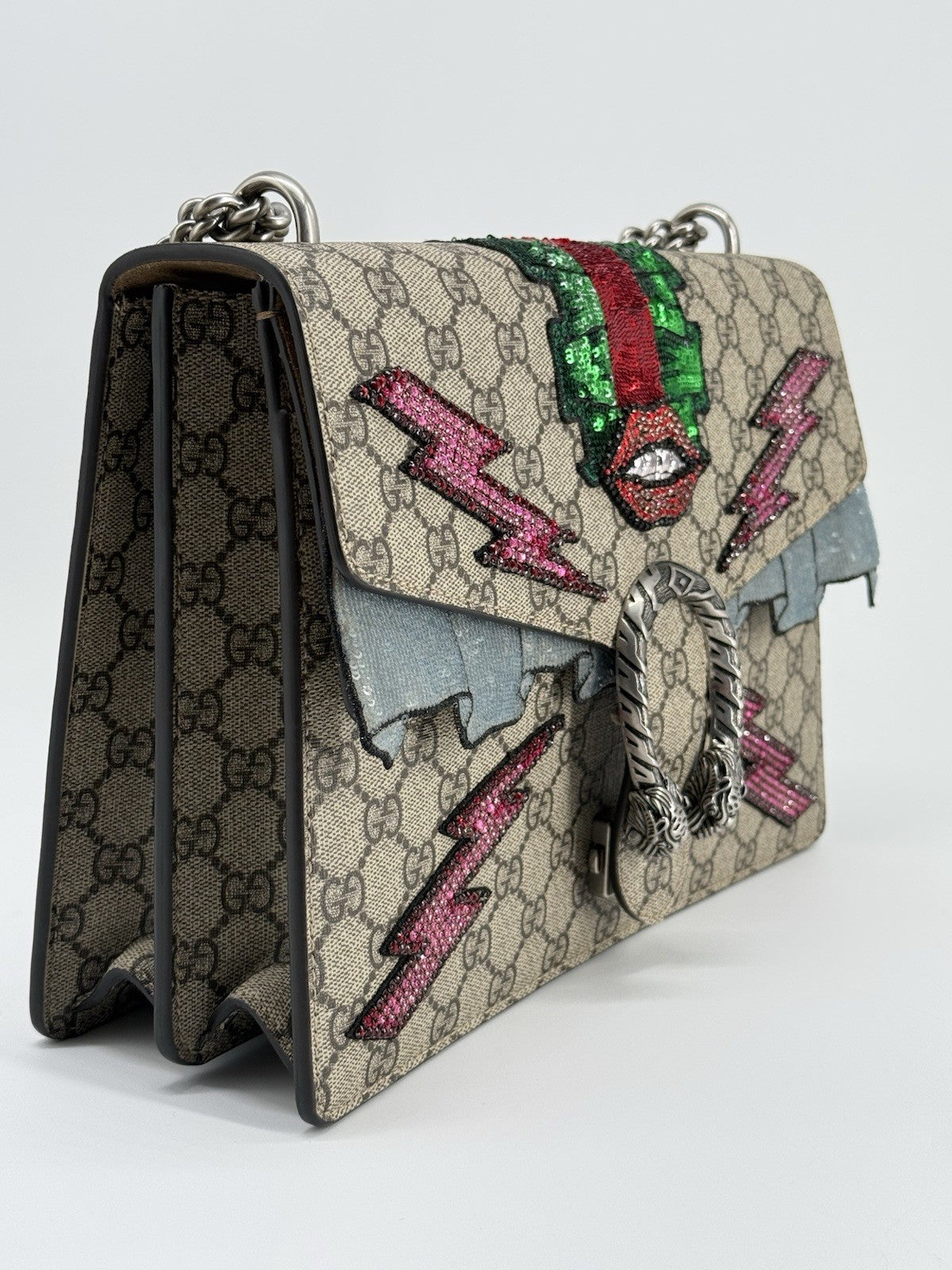 Gucci Dionysus GG Supreme Brown Canvas Shoulder Bag — view 3