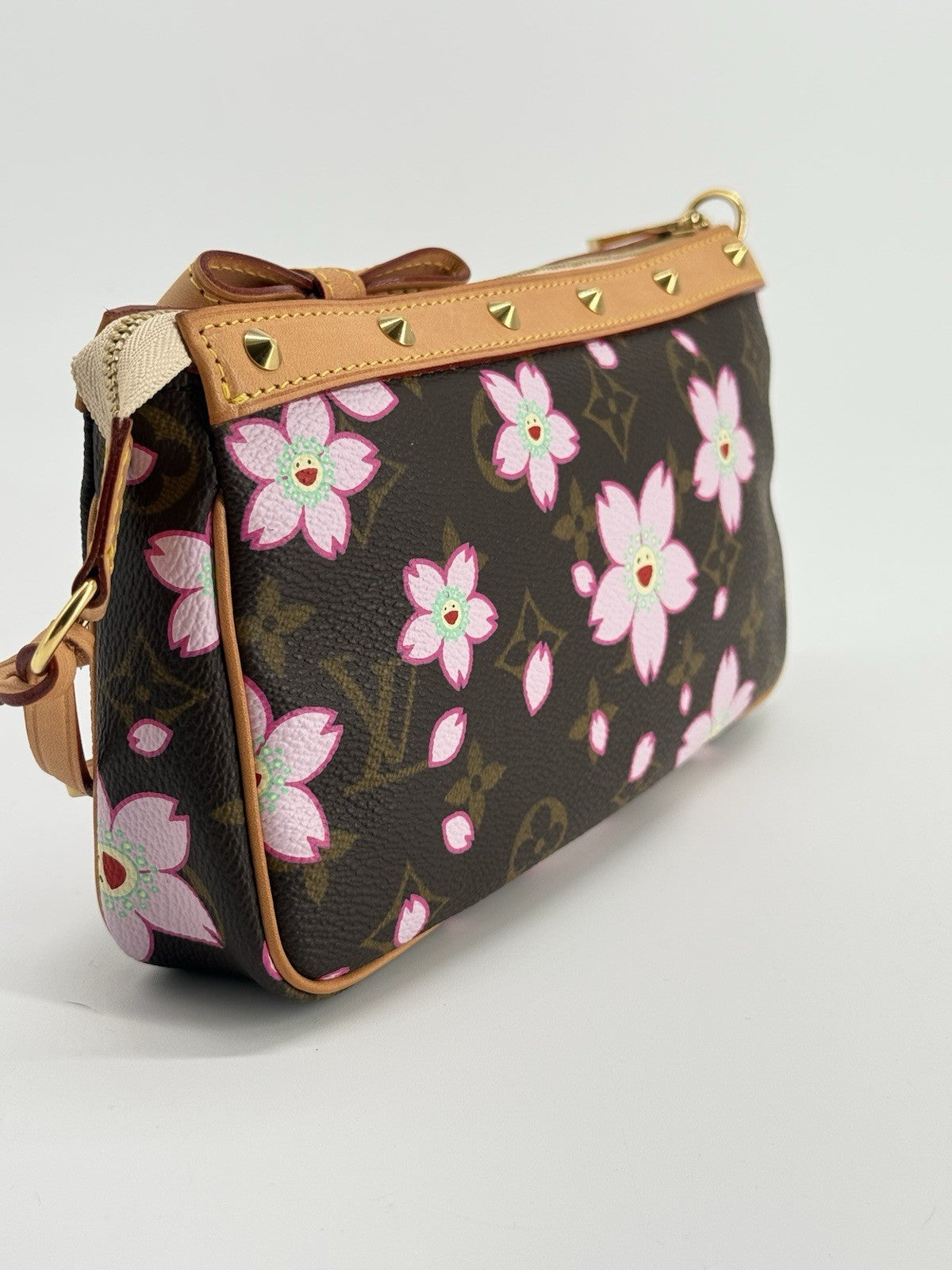LOUIS VUITTON Monogram Cherry Blossom Takashi Murakami Pochette Accessories Bag — view 7