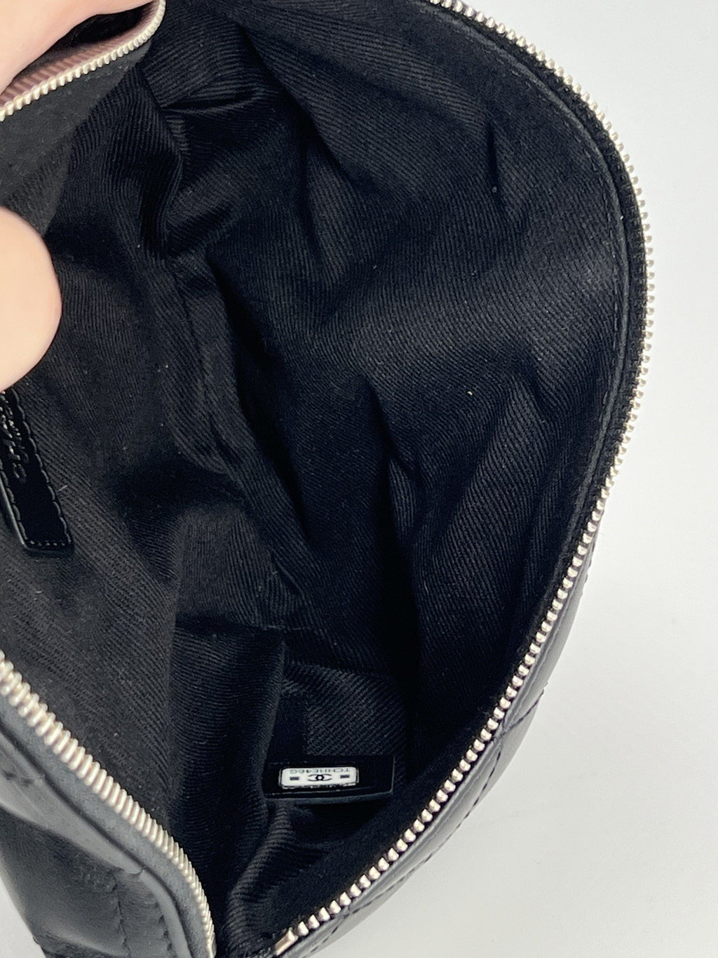 Chanel Uniform Galfskin Quilted Waist Belt Black Bag — view 7