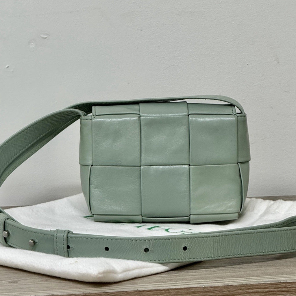 Bottega Veneta Grinkled Lambskin Intrecciato Extra Mini Cassette Crossbody Bag — view 5