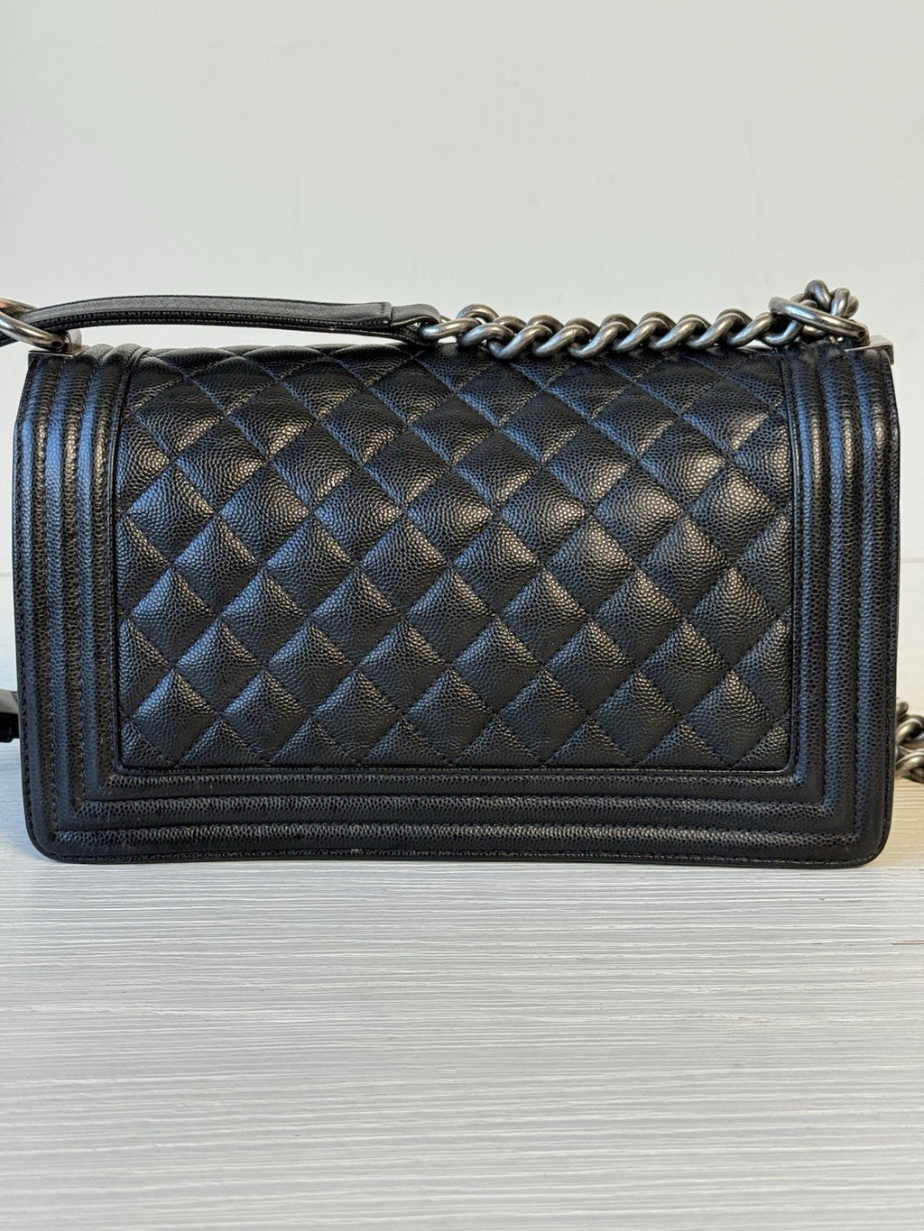 Chanel Caviar Medium Boy Flap Shoulder Bag Black — view 5