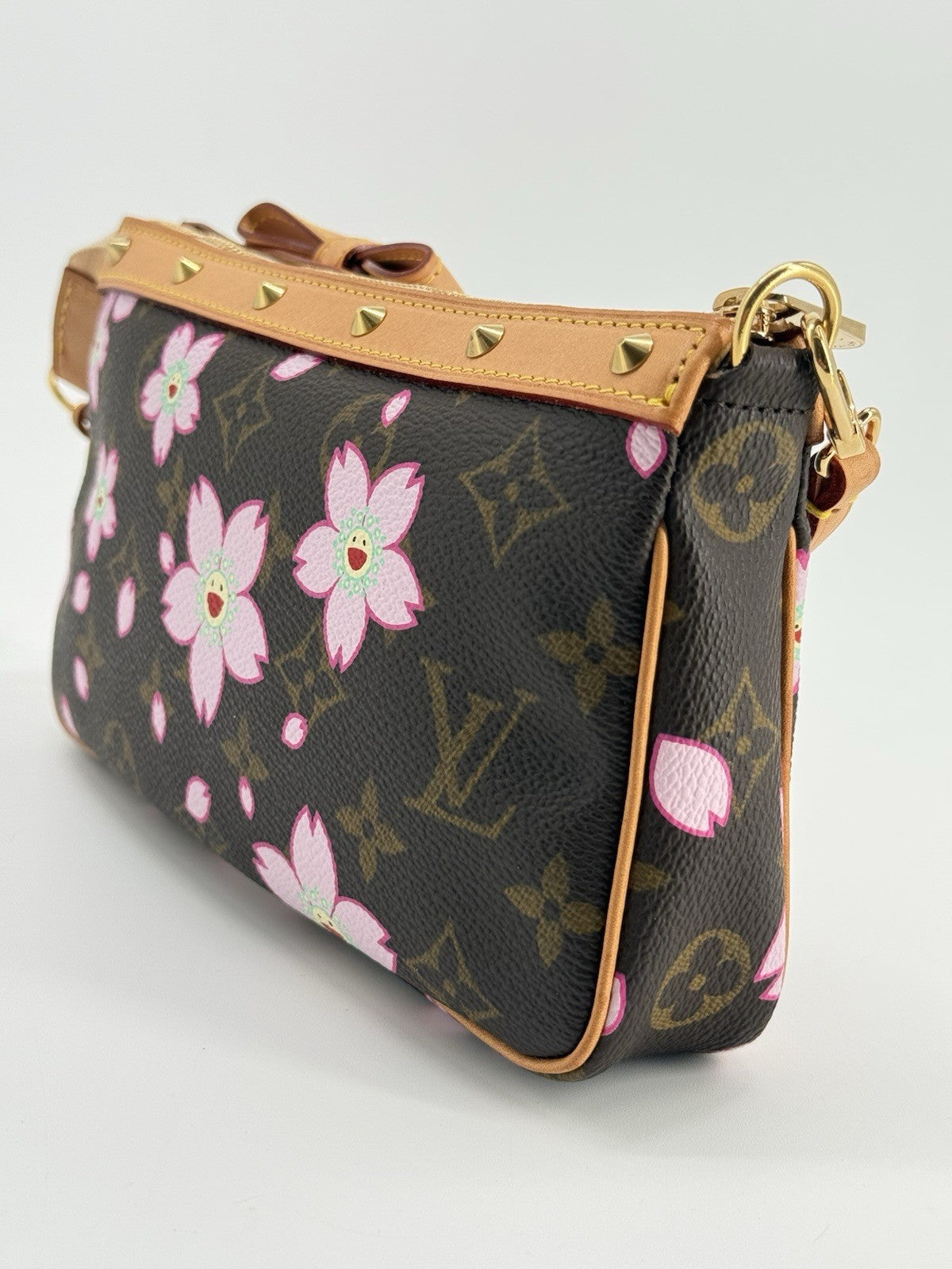 LOUIS VUITTON Monogram Cherry Blossom Takashi Murakami Pochette Accessories Bag — view 5