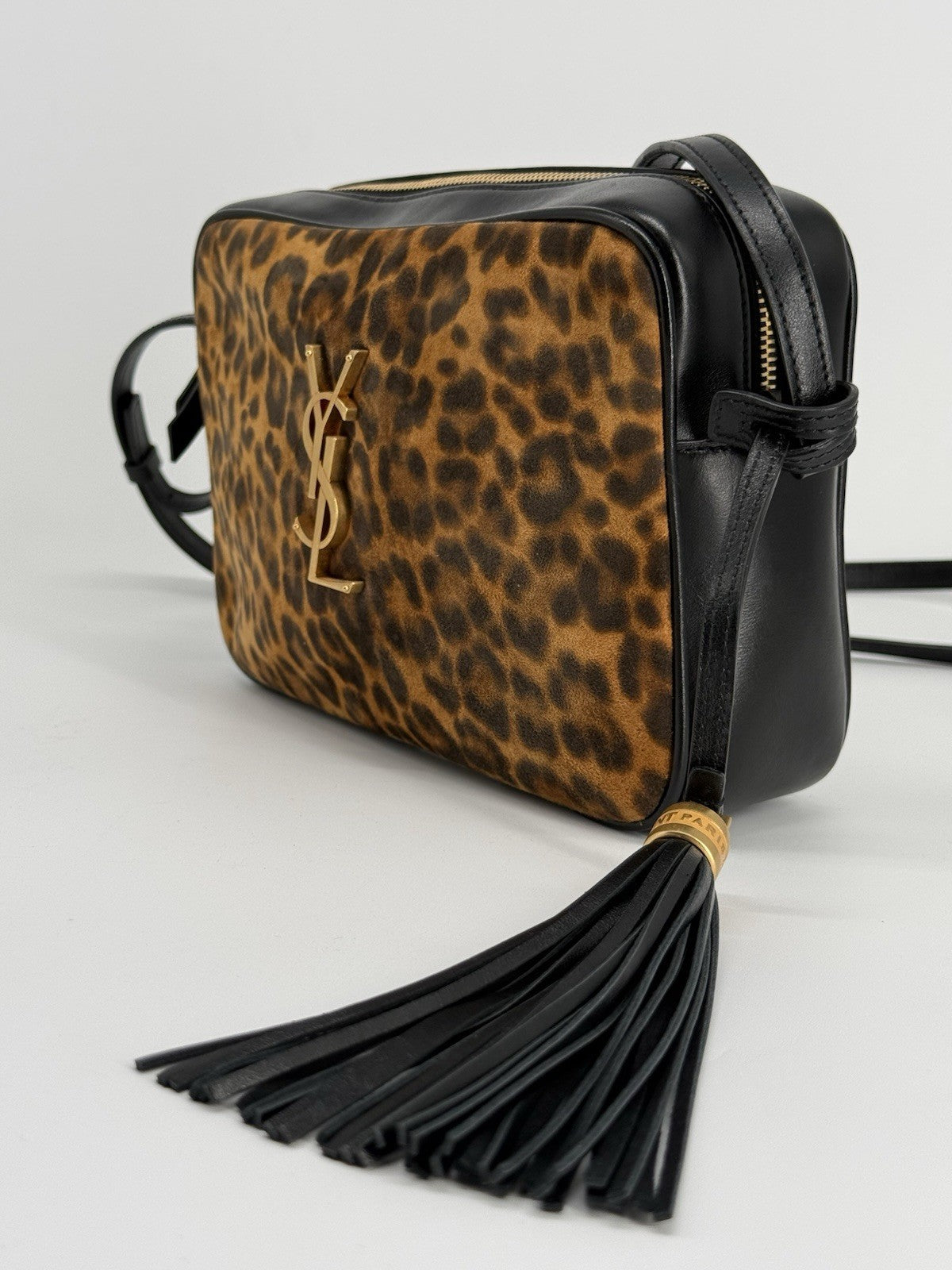 Saint Laurent Leopard Print Lou Camera Crossbody Bag — view 3