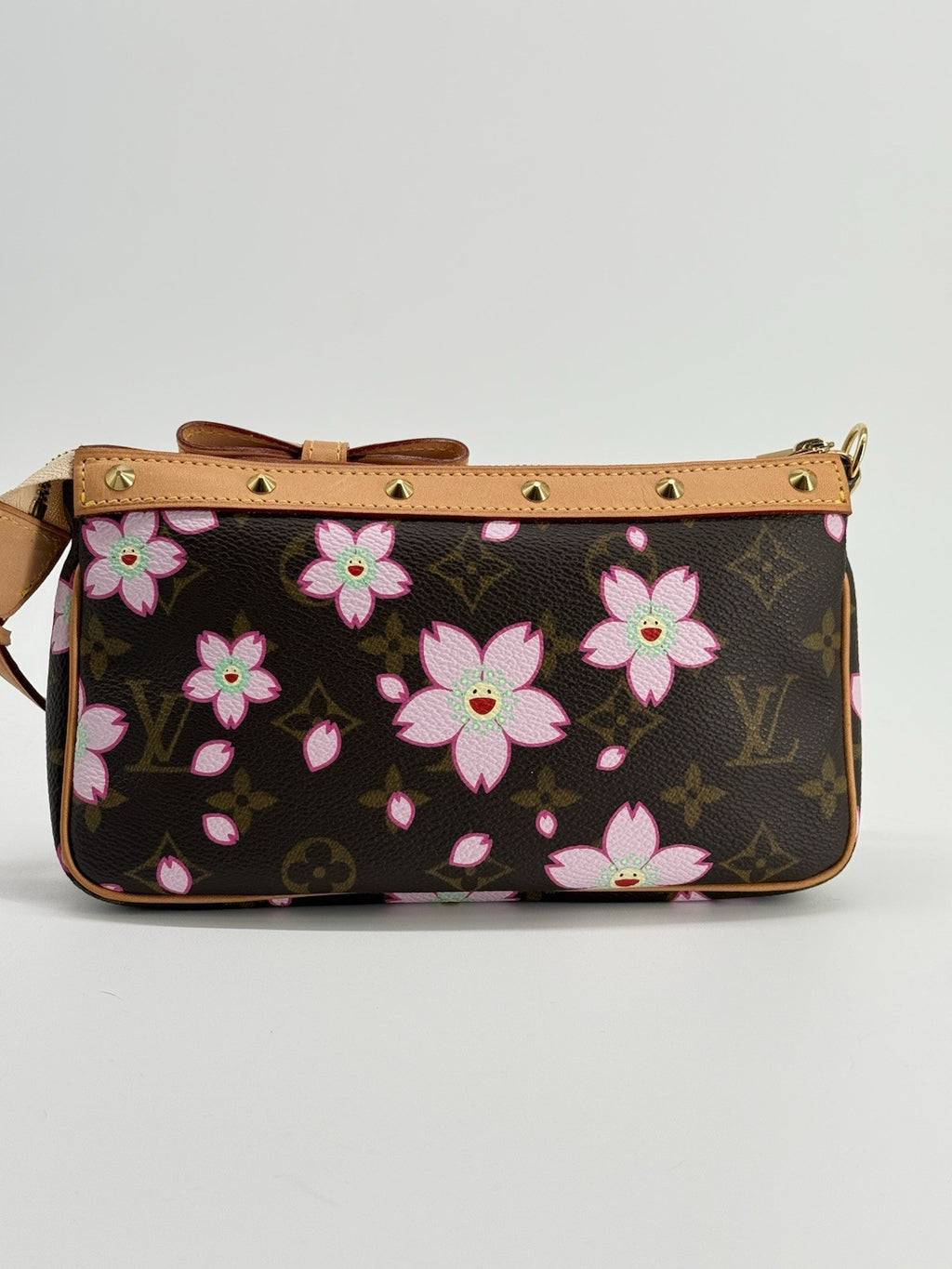 LOUIS VUITTON Monogram Cherry Blossom Takashi Murakami Pochette Accessories Bag — view 6