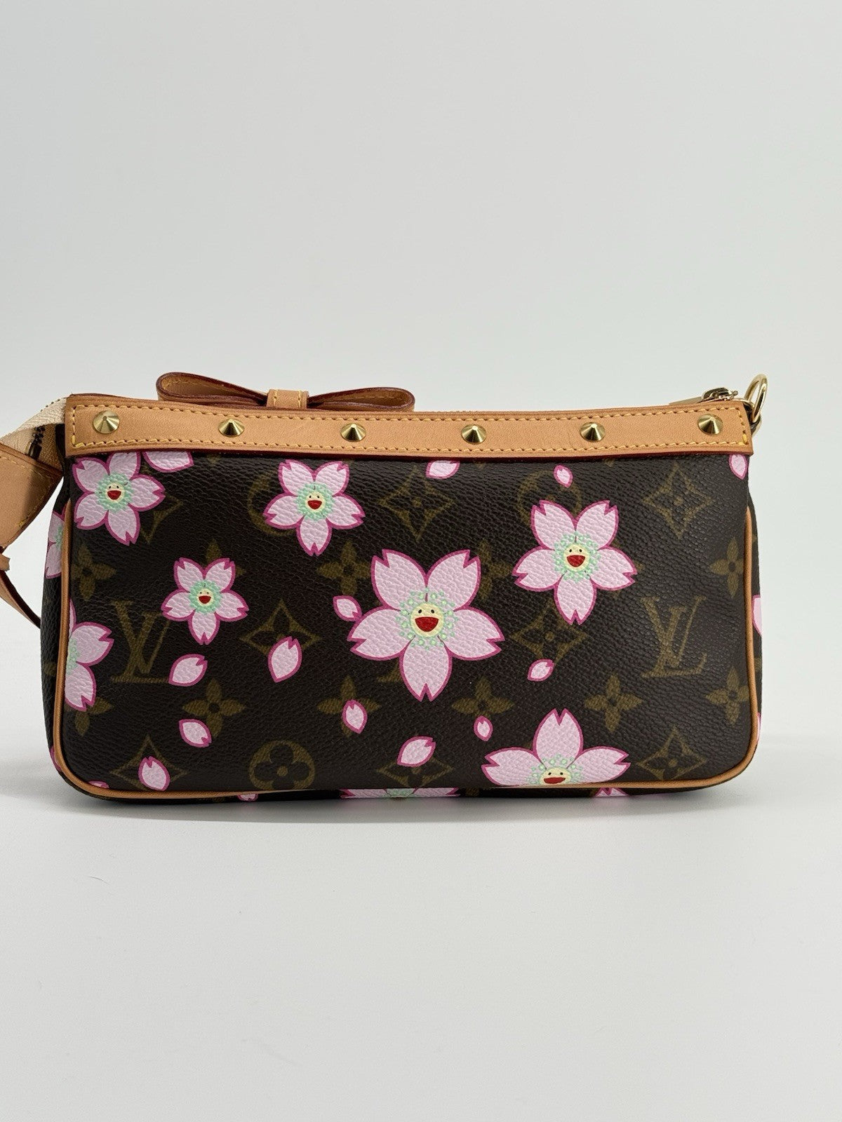 LOUIS VUITTON Monogram Cherry Blossom Takashi Murakami Pochette Accessories Bag — view 6