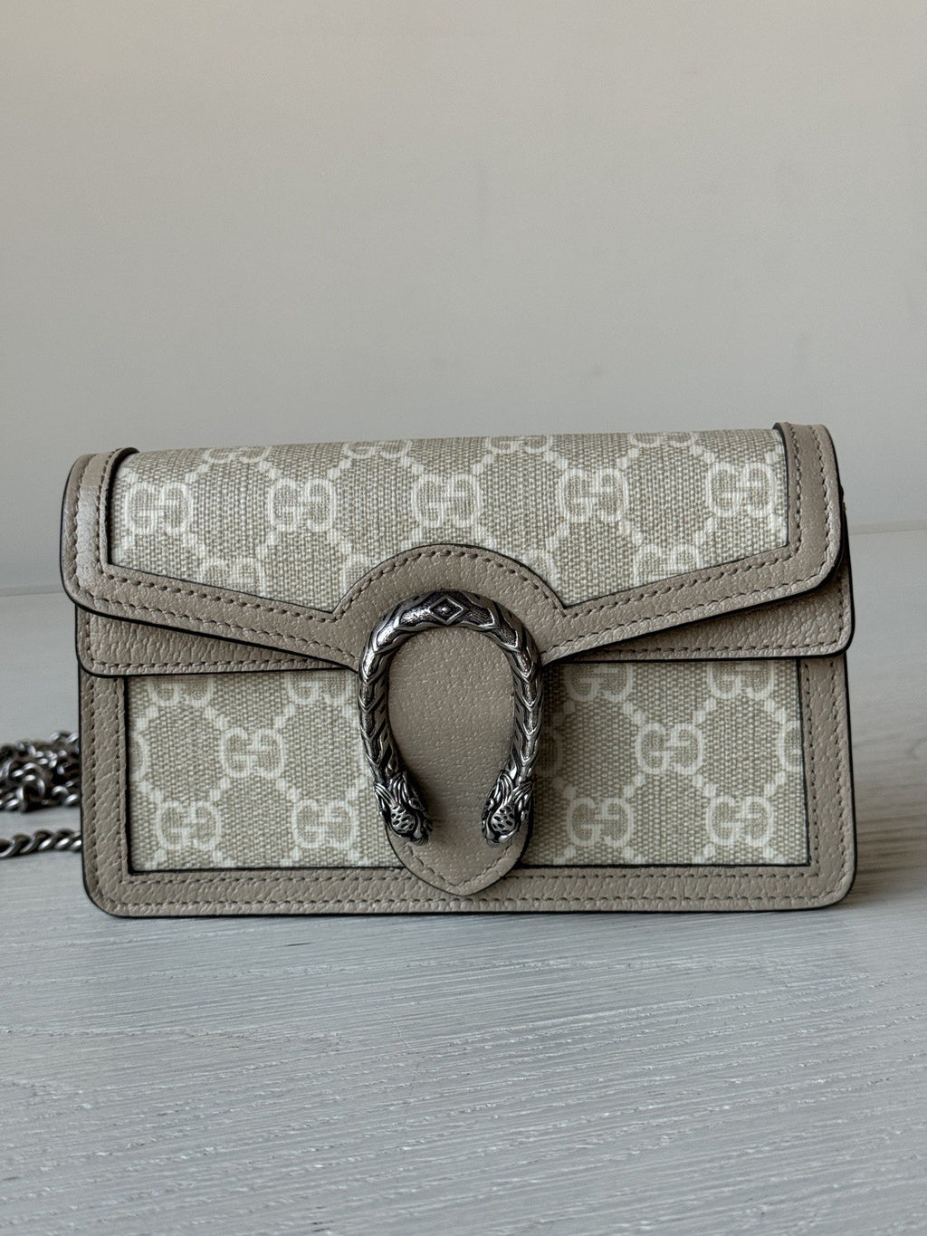 Gucci Supreme Dionysus Super Mini Shoulder Bag Beige — view 3