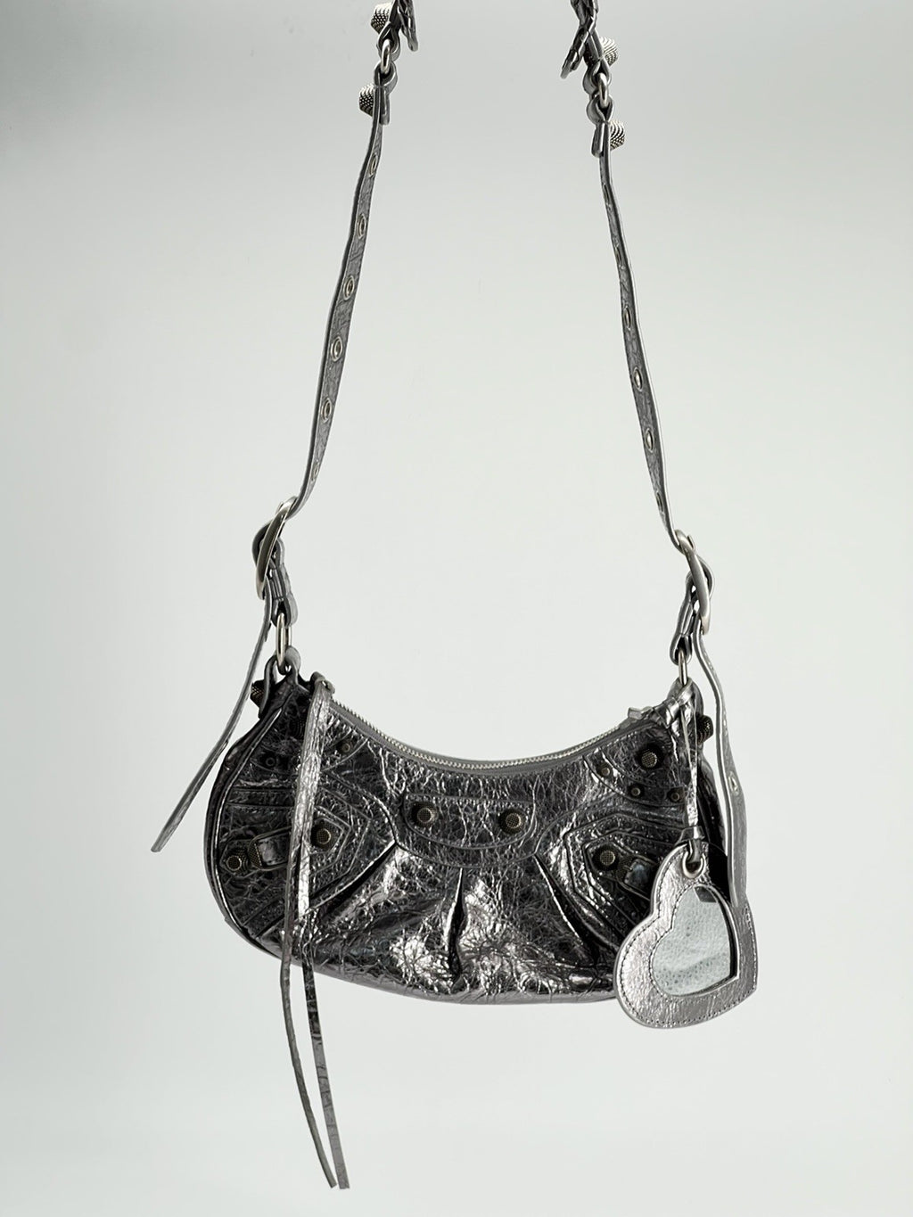 Balenciaga Le Cagole  Silver Leather Shoulder bag P235399670 — view 3