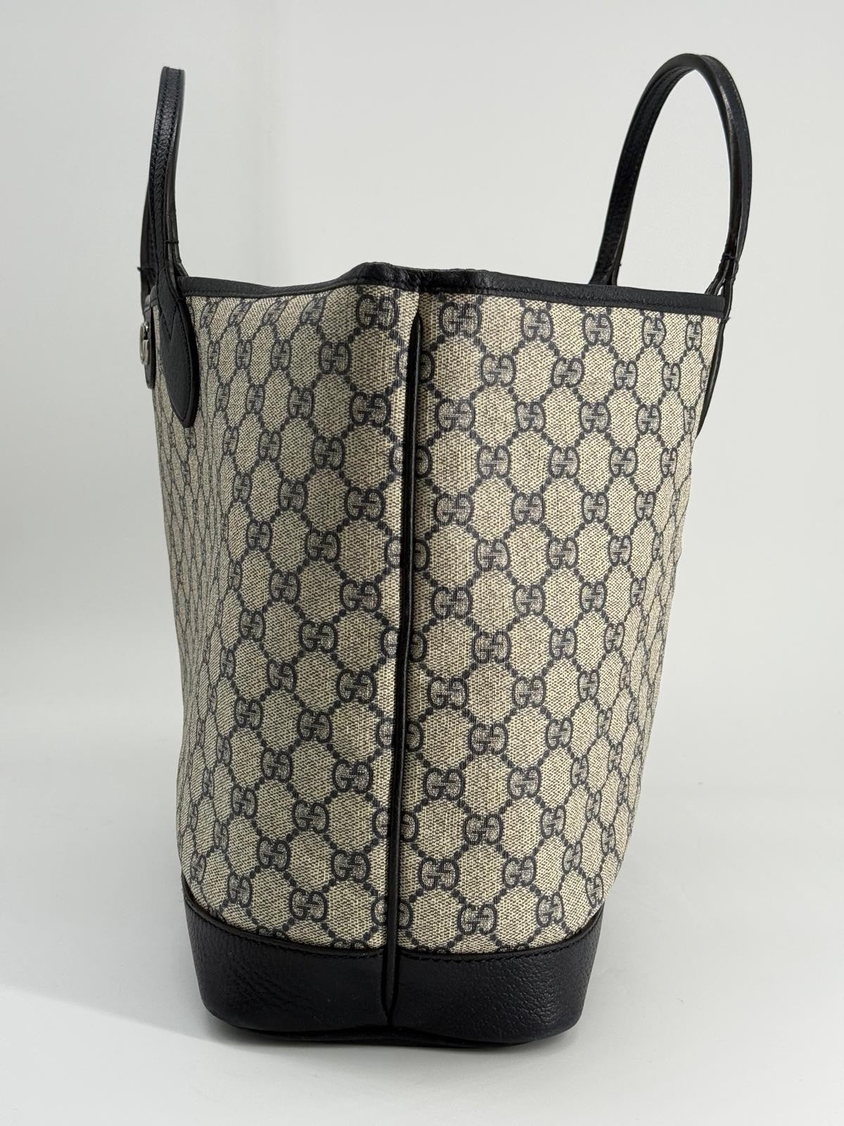 GUCCI Ophidia Medium Beige And Ebony GG Canvas Tote Bag — view 6