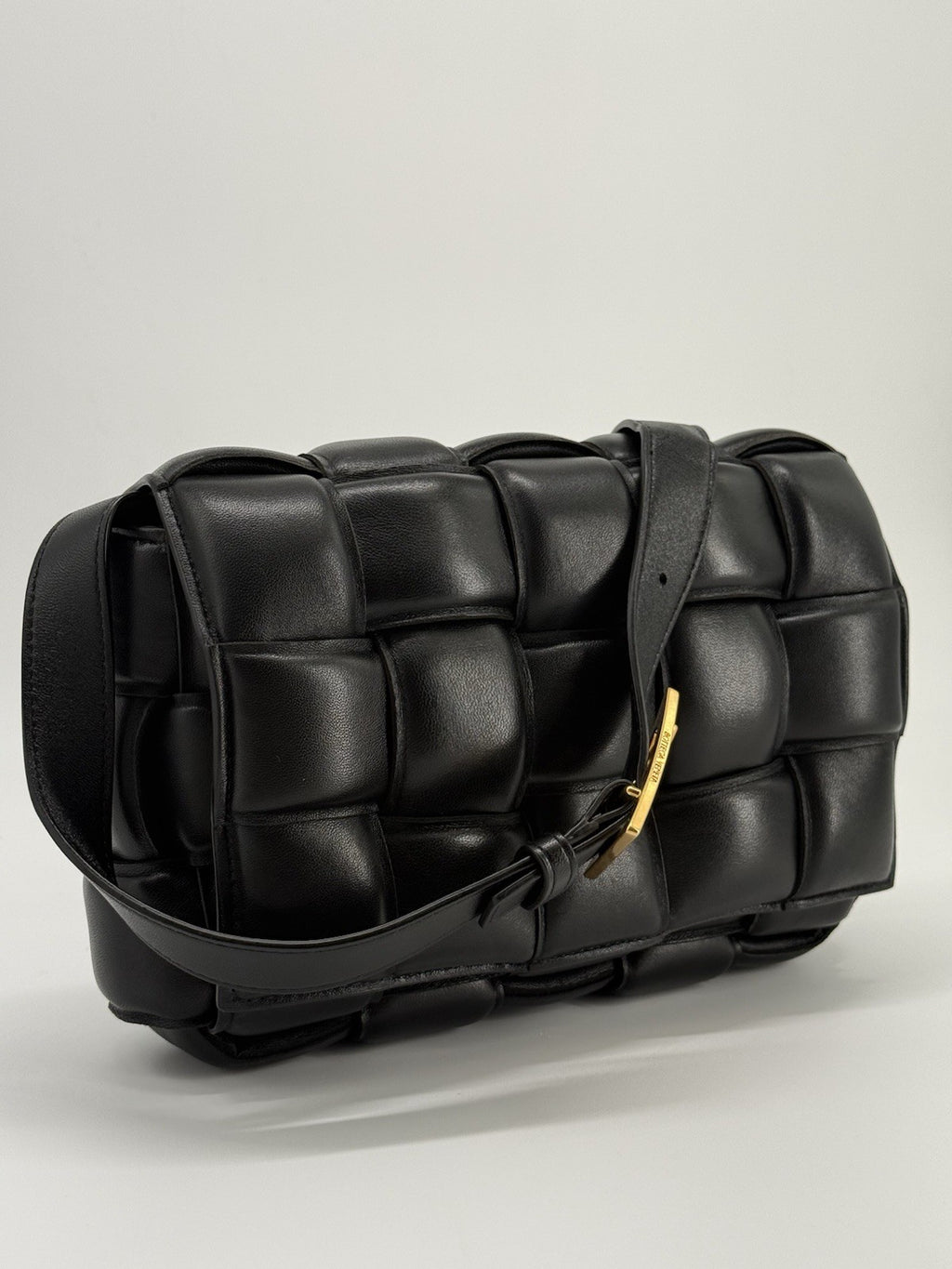Bottega Veneta Intrecciato Padded Cassette Black Leather Shoulder Bag — view 1