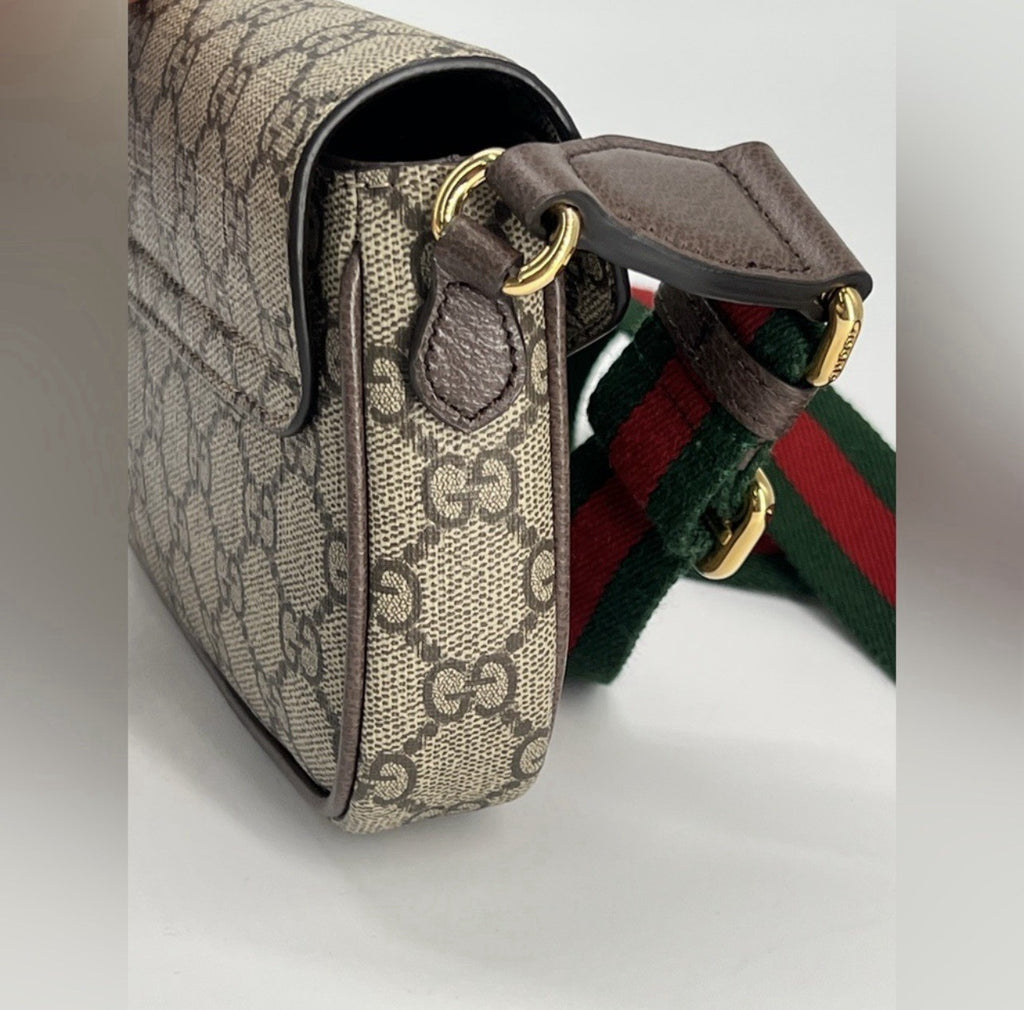 Gucci Ophidia Mini Bag GG Supreme Canvas Web Stripe Crossbody Bag — view 4