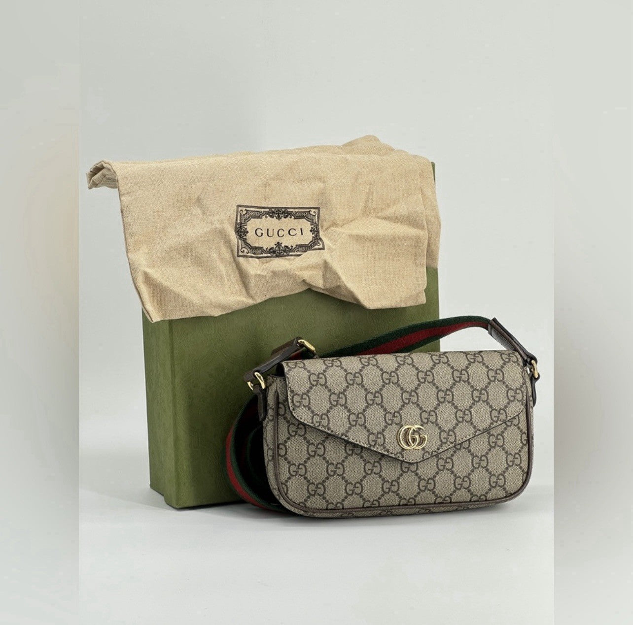 Gucci Ophidia Mini Bag GG Supreme Canvas Web Stripe Crossbody Bag — view 1