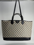 GUCCI Ophidia Medium Beige And Ebony GG Canvas Tote Bag — view 1