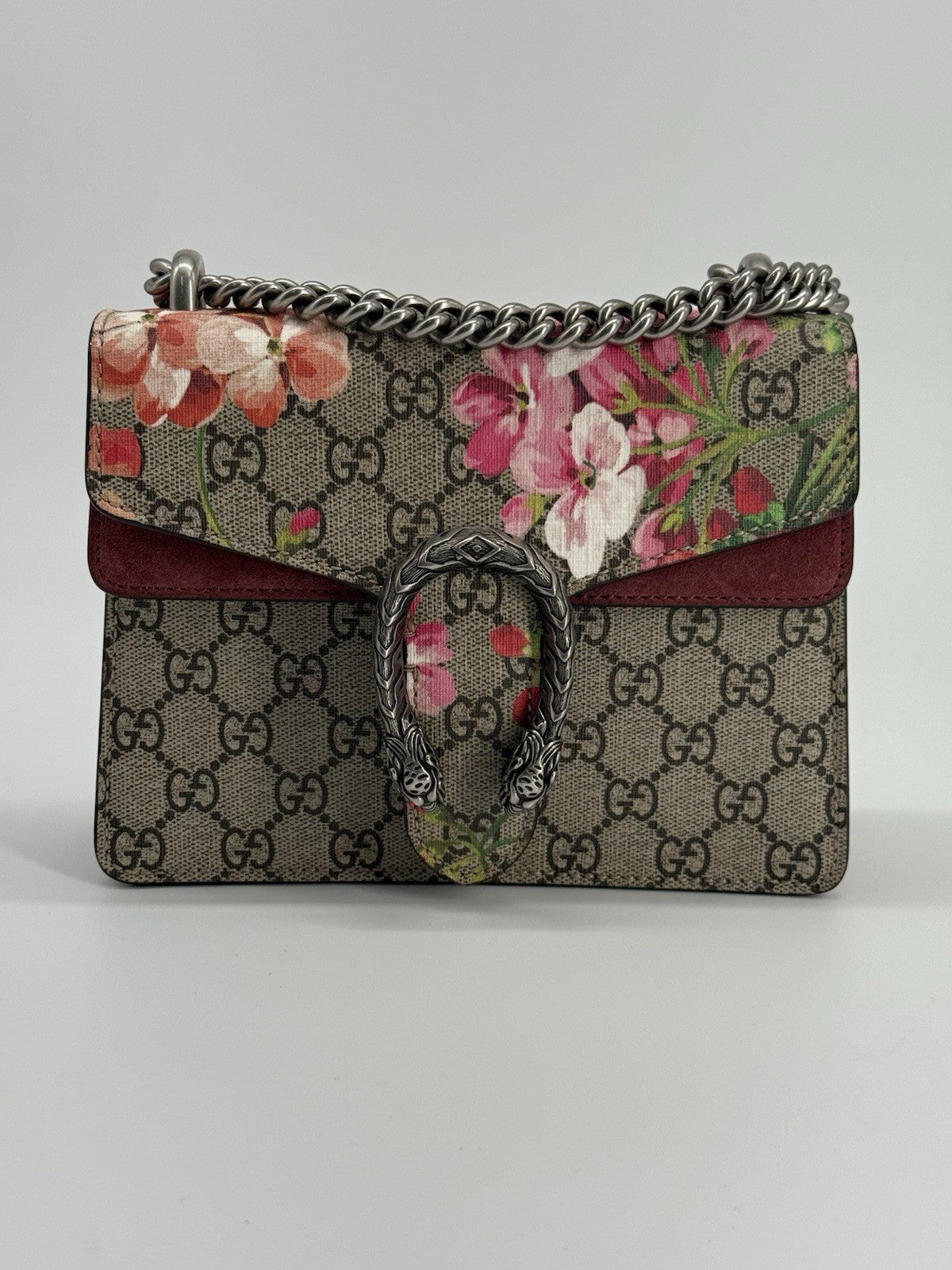 Gucci Blooms Mini Dionysus Shoulder Bag in Beige Canvas — view 4