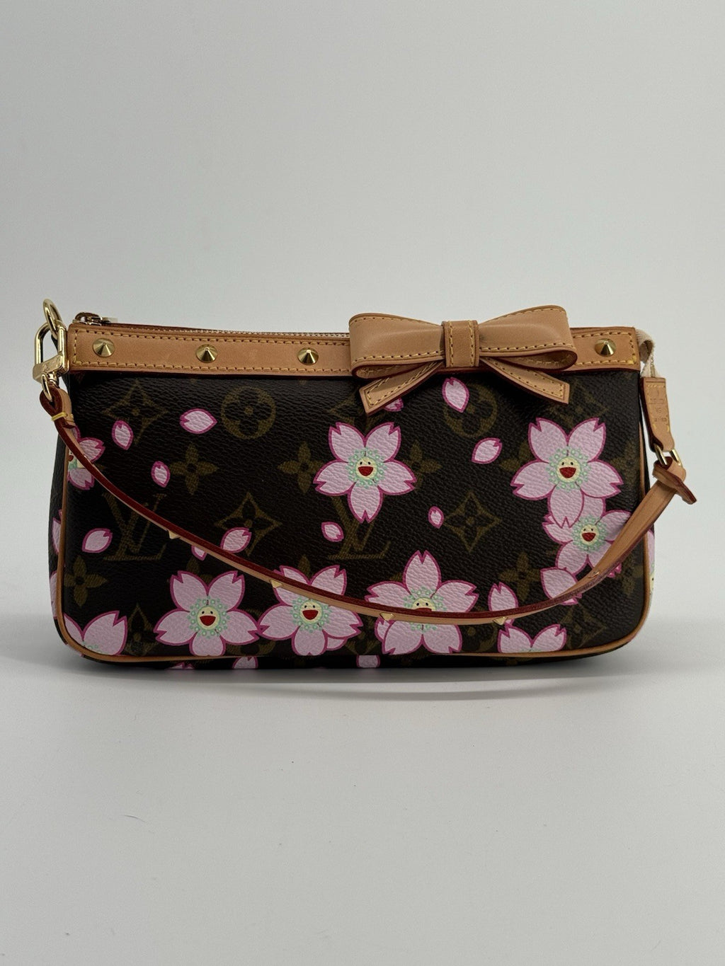 LOUIS VUITTON Monogram Cherry Blossom Takashi Murakami Pochette Accessories Bag — view 1