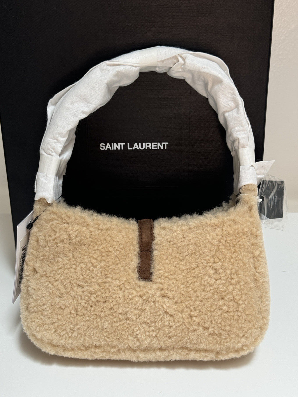 Saint Laurent Le 5 A 7 Mini Shearling Handbag NWT — view 2