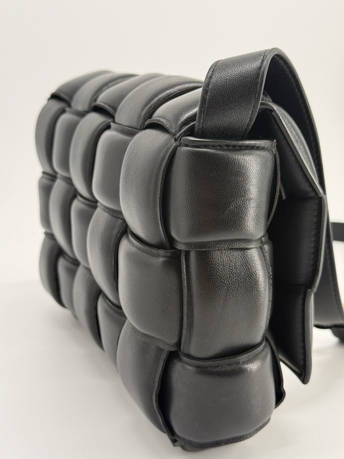 Bottega Veneta Intrecciato Padded Cassette Black Leather Shoulder Bag — view 5
