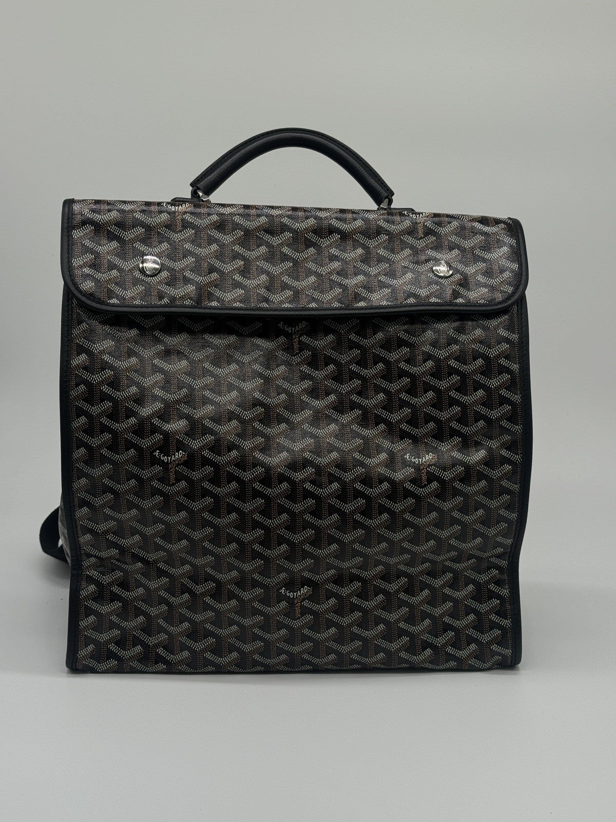 Goyard Saint Leger Backpack Black Monogram Canvas — view 3