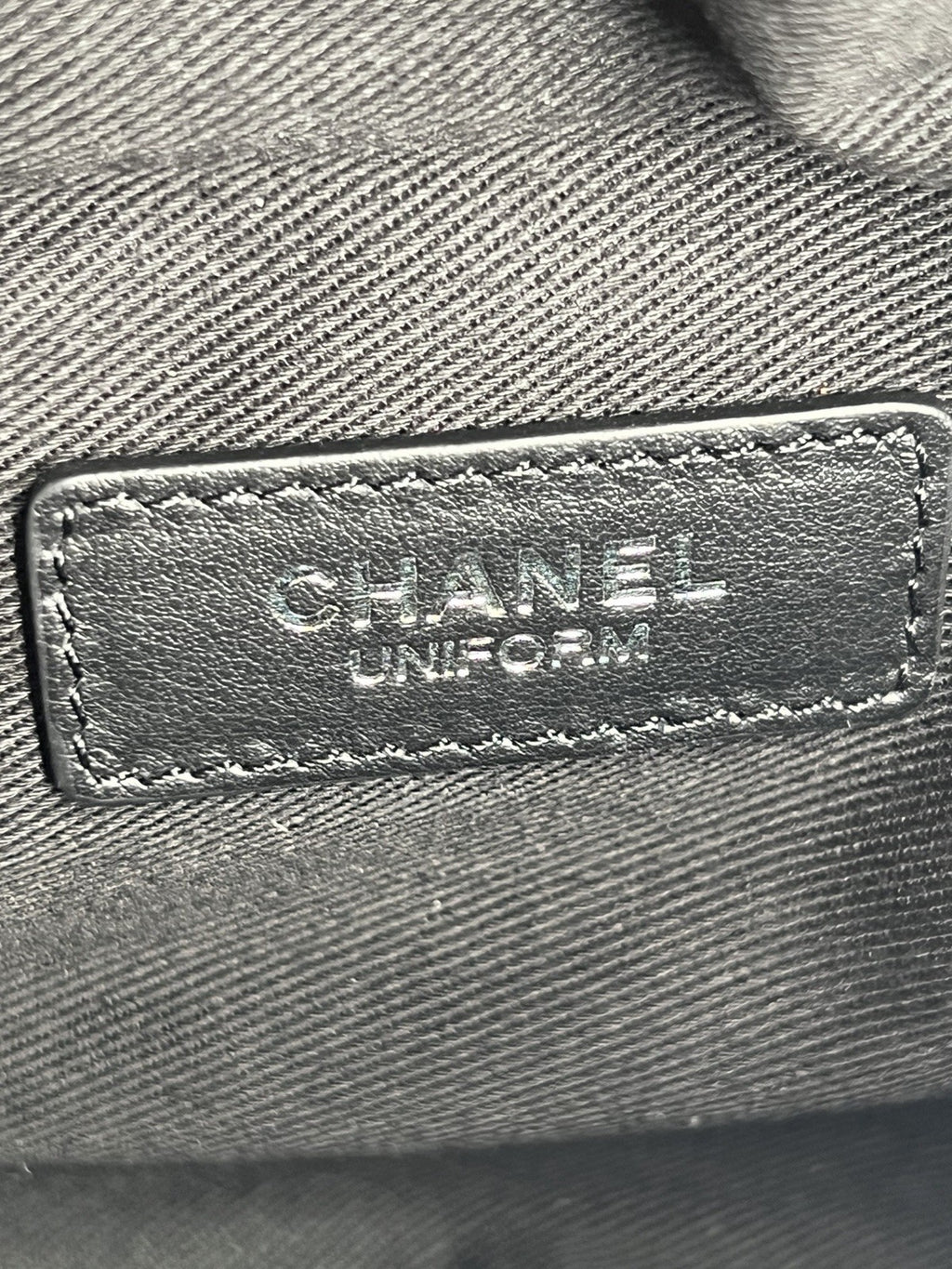 Chanel Uniform Galfskin Quilted Waist Belt Black Bag — view 6