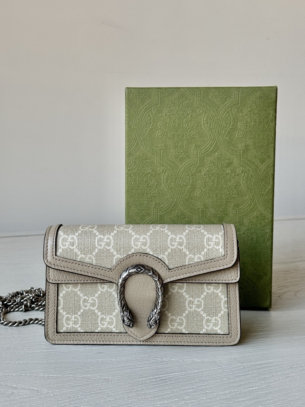 Gucci Supreme Dionysus Super Mini Shoulder Bag Beige — view 1