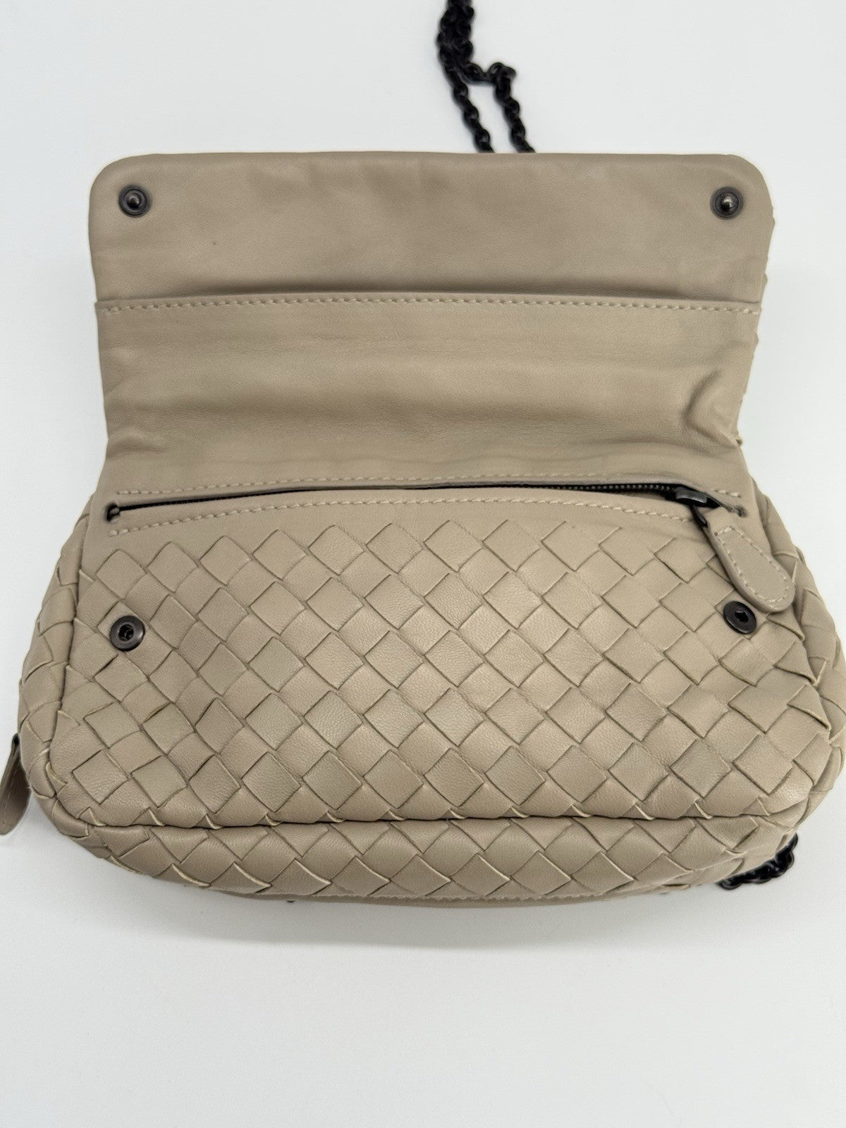 Bottega Veneta Mini Nappa Intrecciato Expandable Chain Crossbody Bag — view 7